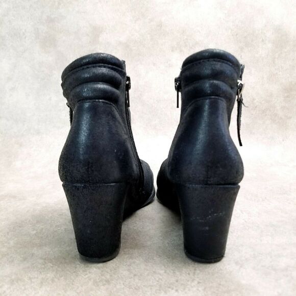 Rampage Womens Mabel  Size 7 Black  Fabric 2" Wedge Ankle Boot Booties - Picture 9 of 9